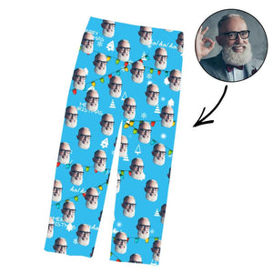 Father's Day Custom Photo Pajamas Pants Merry Christmas
