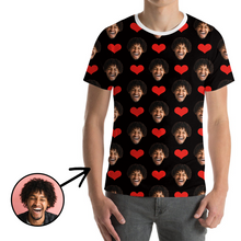 Load image into Gallery viewer, Custom Photo T-shirt Unisex Heart My Loved One&#39;s Face
