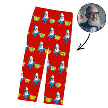 Load image into Gallery viewer, Father&#39;s Day Custom Photo Pajamas Pants Super Dad
