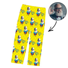 Load image into Gallery viewer, Father&#39;s Day Custom Photo Pajamas Pants Super Dad
