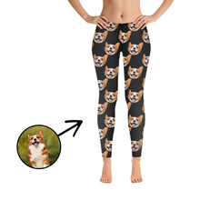 Load image into Gallery viewer, Custom Photo Leggings I Love My Dog Pink

