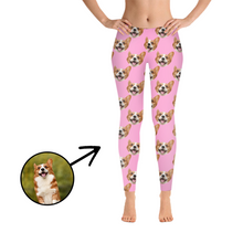 Load image into Gallery viewer, Custom Photo Leggings I Love My Dog Light Pink
