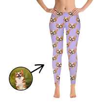 Load image into Gallery viewer, Custom Photo Leggings I Love My Dog Light Pink
