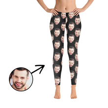 Load image into Gallery viewer, Custom Photo Leggings I Love My Boyfriend Black
