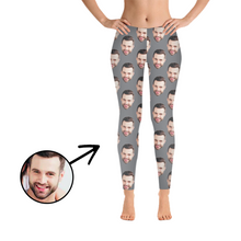 Load image into Gallery viewer, Custom Photo Leggings I Love My Boyfriend Black
