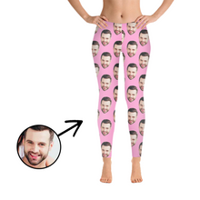 Load image into Gallery viewer, Custom Photo Leggings I Love My Boyfriend Black
