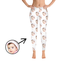 Load image into Gallery viewer, Custom Photo Leggings I Love My Baby White
