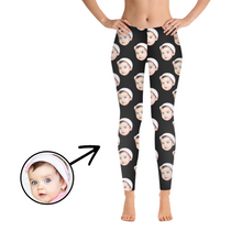 Load image into Gallery viewer, Custom Photo Leggings I Love My Baby Light Blue
