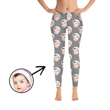 Load image into Gallery viewer, Custom Photo Leggings I Love My Baby Blue
