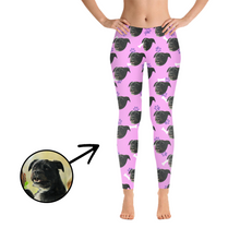 Load image into Gallery viewer, Custom Photo Leggings Dog Footprint Purple

