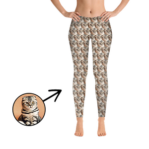 Custom Photo Leggings Mash Cat Face