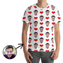 Load image into Gallery viewer, Custom Photo T-shirt Unisex Heart My Loved One&#39;s Face
