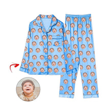 Load image into Gallery viewer, Custom Photo Satin Pajamas I Love My Baby Blue
