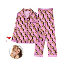 Load image into Gallery viewer, Custom Photo Satin Pajamas Happy Mother&#39;s Day Pink
