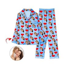 Load image into Gallery viewer, Custom Photo Satin Pajamas Heart Happy Mother&#39;s Day Pink
